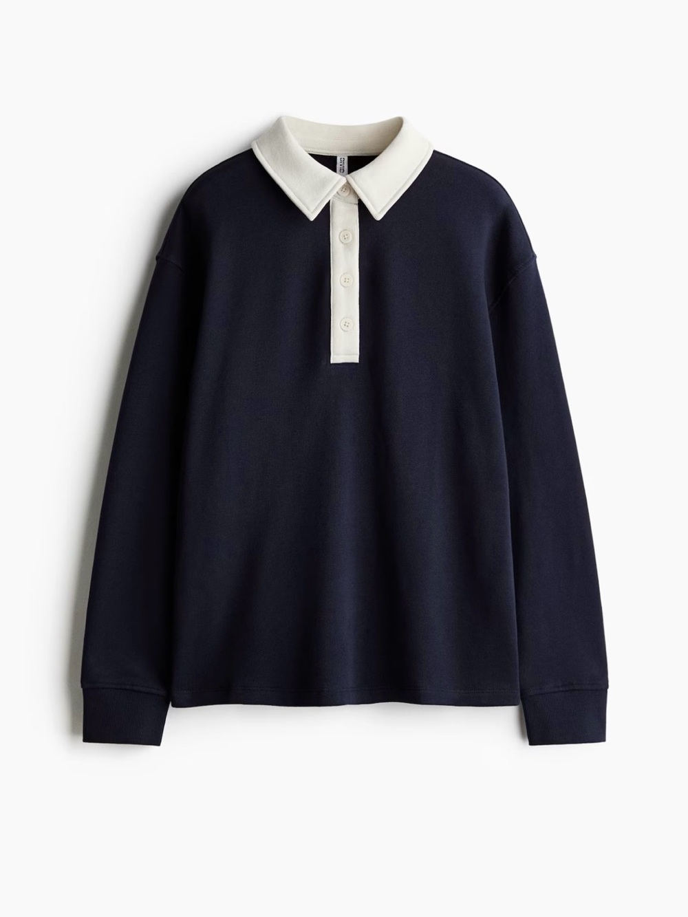 Divided Oversized Rugby Sweatshirt Navy Size Small